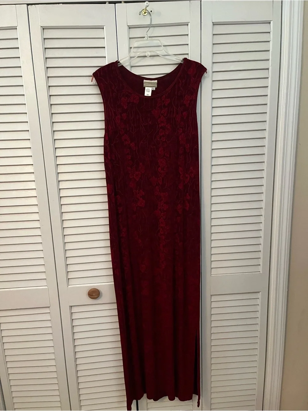 Vintage Coldwater Creek Red Burnout Maxi Dress Cardigan Set Size Large